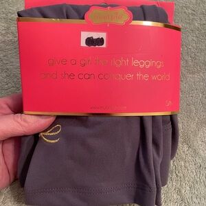 Mud Pie Women’s Gray Leggings w/Gold Bow Detail, Wide Waistband, NWT, Size S/M